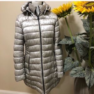 Silver coat, size small, winter coat